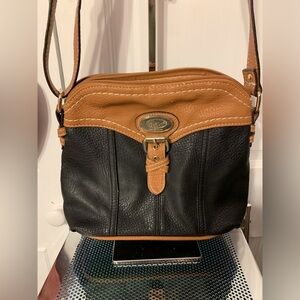 BOC Black and Tan Leather Crossbody Purse